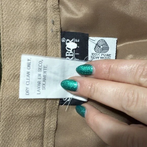 Sag Harbor Vintage Camel Brown 100% Wool High Rise Pleated Pants Size 14p petite - Picture 8 of 11